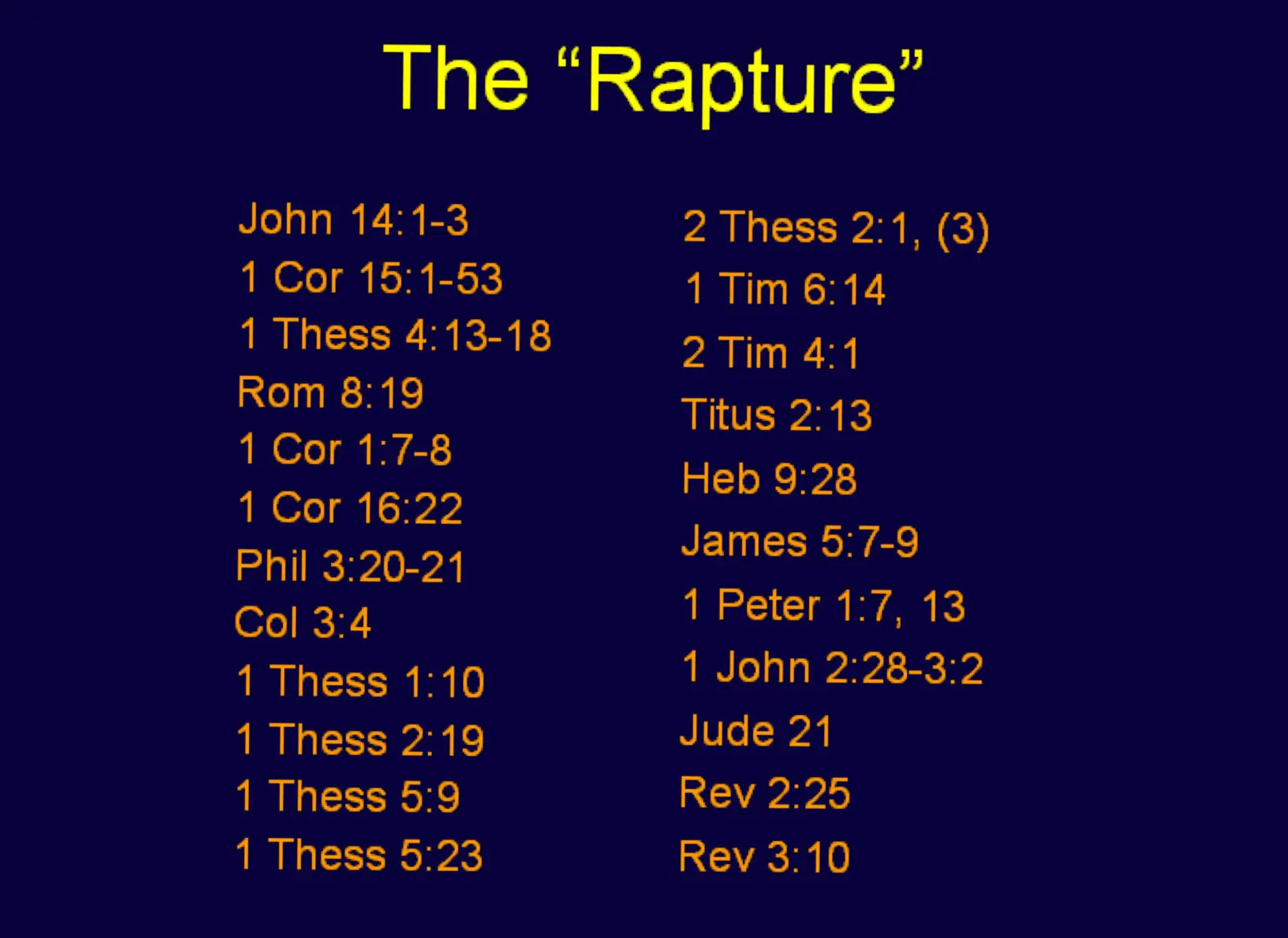 Rapture Bible References 